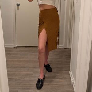 Reformation Wrap Brown Skirt